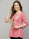 Pink Floral Print Top