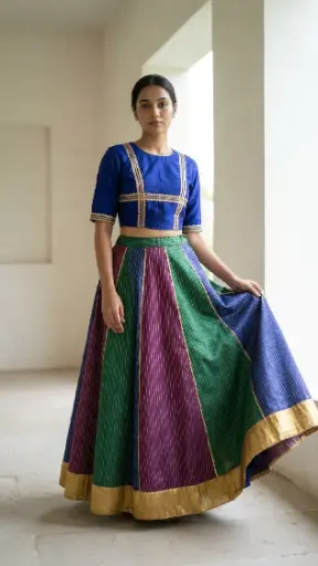 Striped Ghagra 